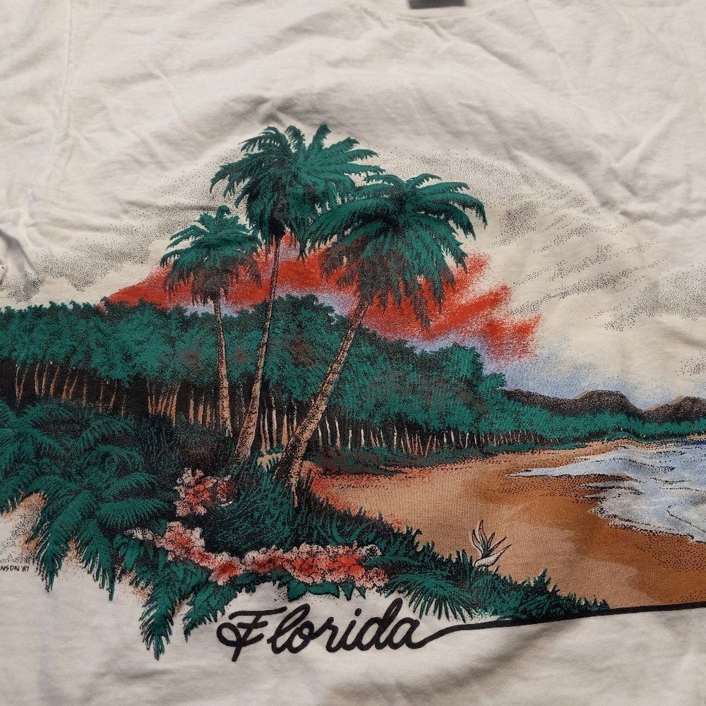 Vintage 1987 Hogenson, Two sided Florida graphic Single Stitched T-shirt